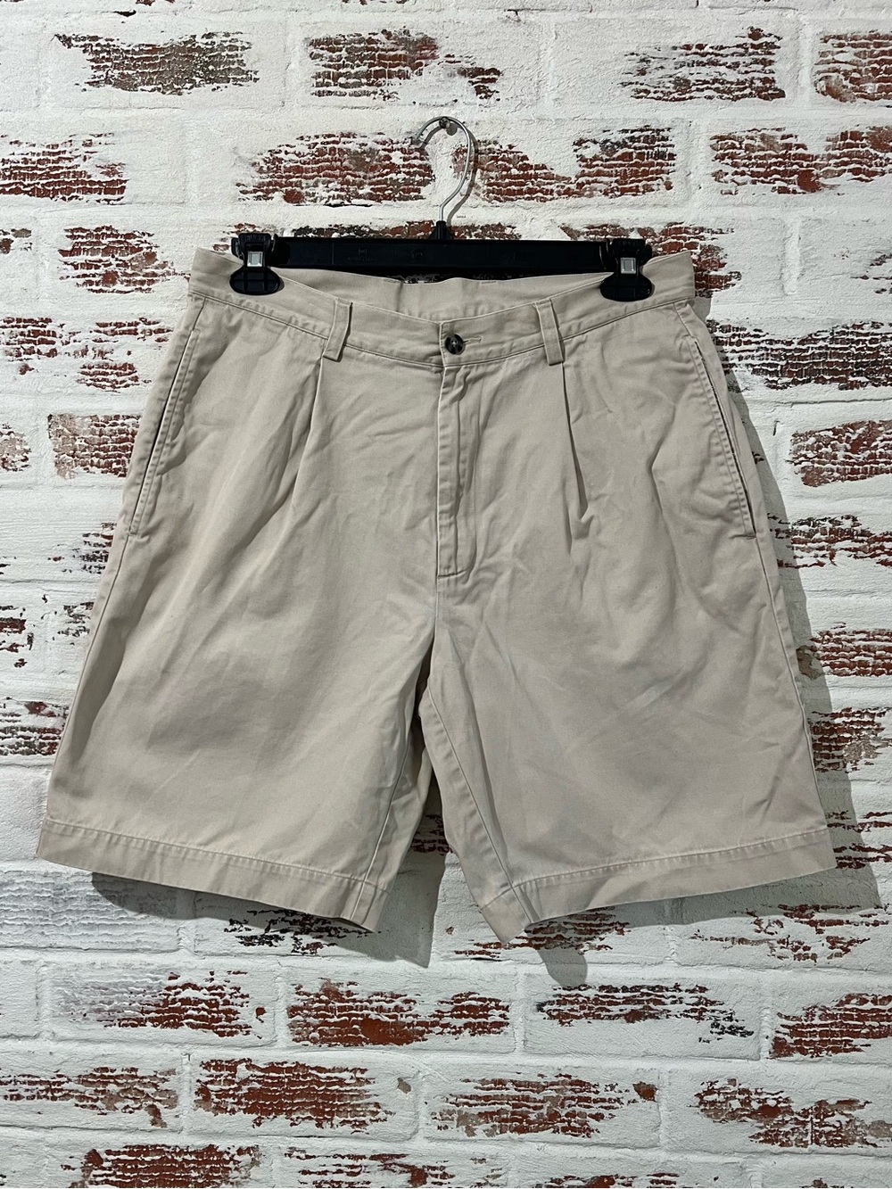Callaway Golf Shorts Mens 34 Beige Tan Pleated Chino Cotton Casual Twill Vintage